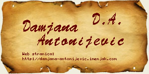 Damjana Antonijević vizit kartica